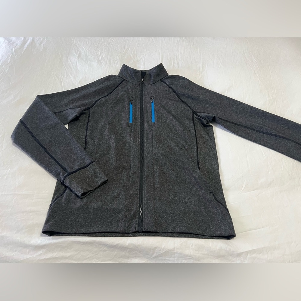 Lululemon | Men's SZ M | Shift Jacket Heathered Gray Black | Blue Trim | Stretch